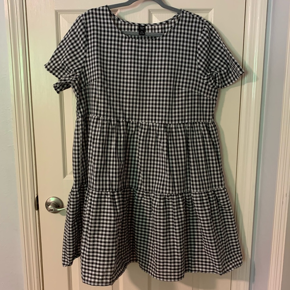 SHEIN Buffalo Plaid Babydoll Dress